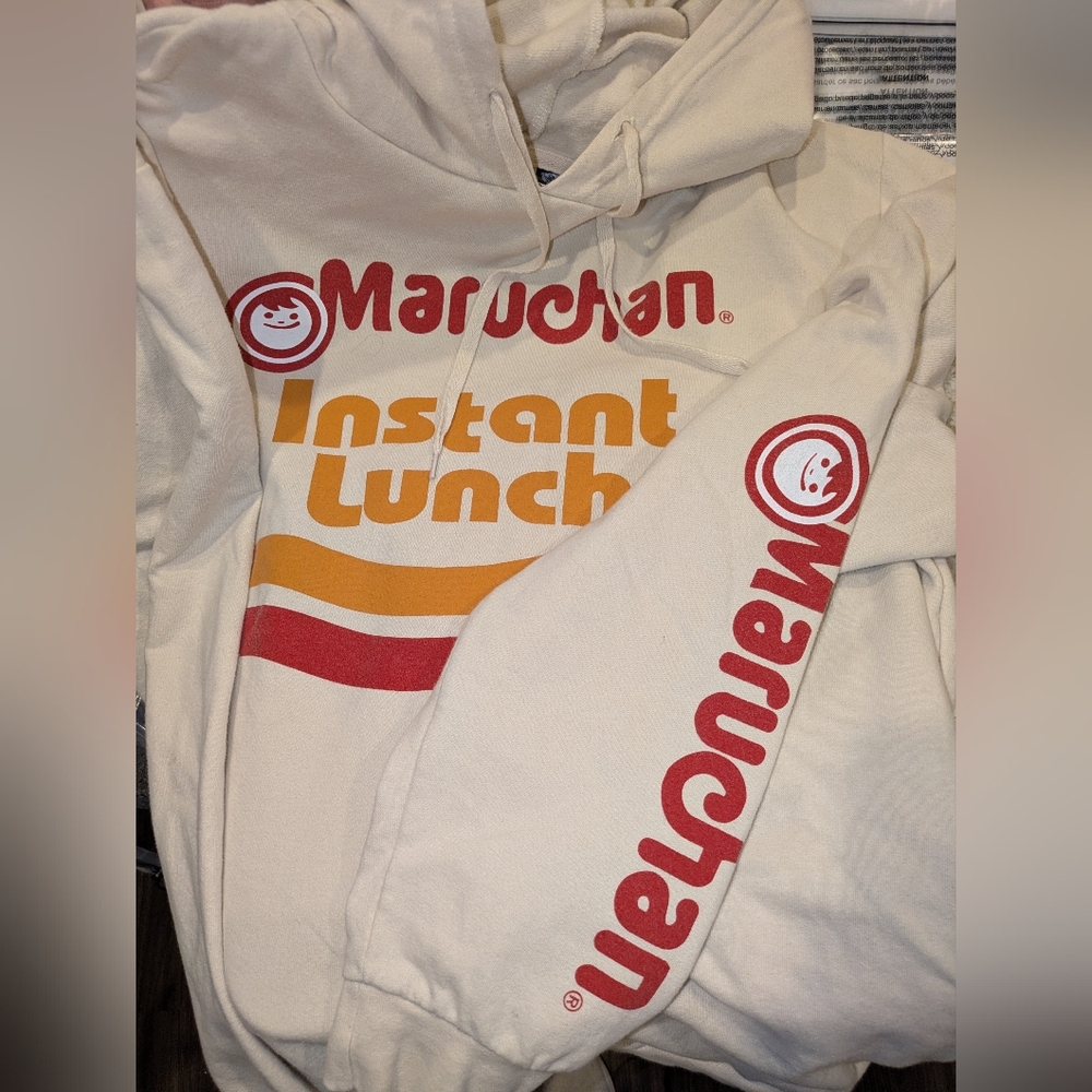 Maruchan Instant Lunch Ramen Graphic Hoodie Pullover Size Large White